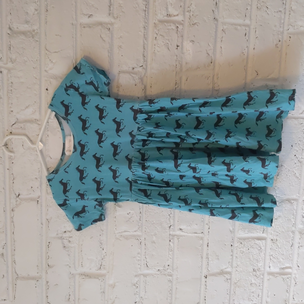Lily & Londyn's Turqoise Dress with Horses